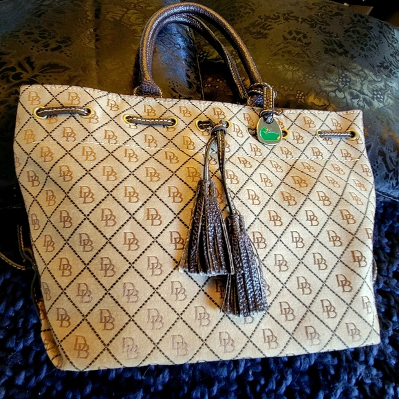Dooney & Bourke Handbags - Dooney & Bourke Tan and Brown Tote with Quilted Design